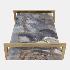 Agate Tray w/ Gold Handles