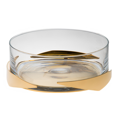24K Gold Plated Salad Bowl w/ Servers