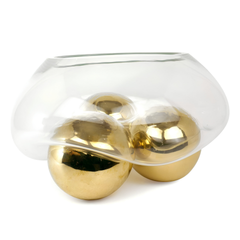 Clear/Gold Gravity 3 Balls Bowl