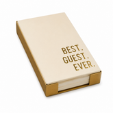 Brass Guest Towel Holder with "Best Guest Ever" Towels