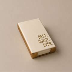 Brass Guest Towel Holder with "Best Guest Ever" Towels