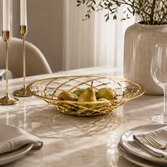 Diamante Gold Plated Fruit Holder/Breadbasket
