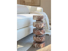 Cherry Gold Marble Accent Table