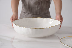Extra Large Shallow Bowl - Gold