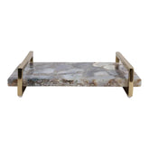 Agate Tray w/ Gold Handles