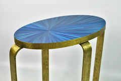 BLUE STRAW MARQUETRY TOP