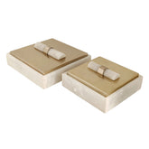 Alabaster and Gold Boxes