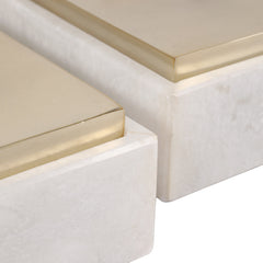 Alabaster and Gold Boxes