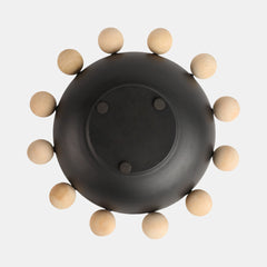 Black Bowl w/ Wooden Knobs