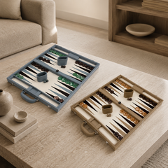 18" Backgammon Set – Faux Leather