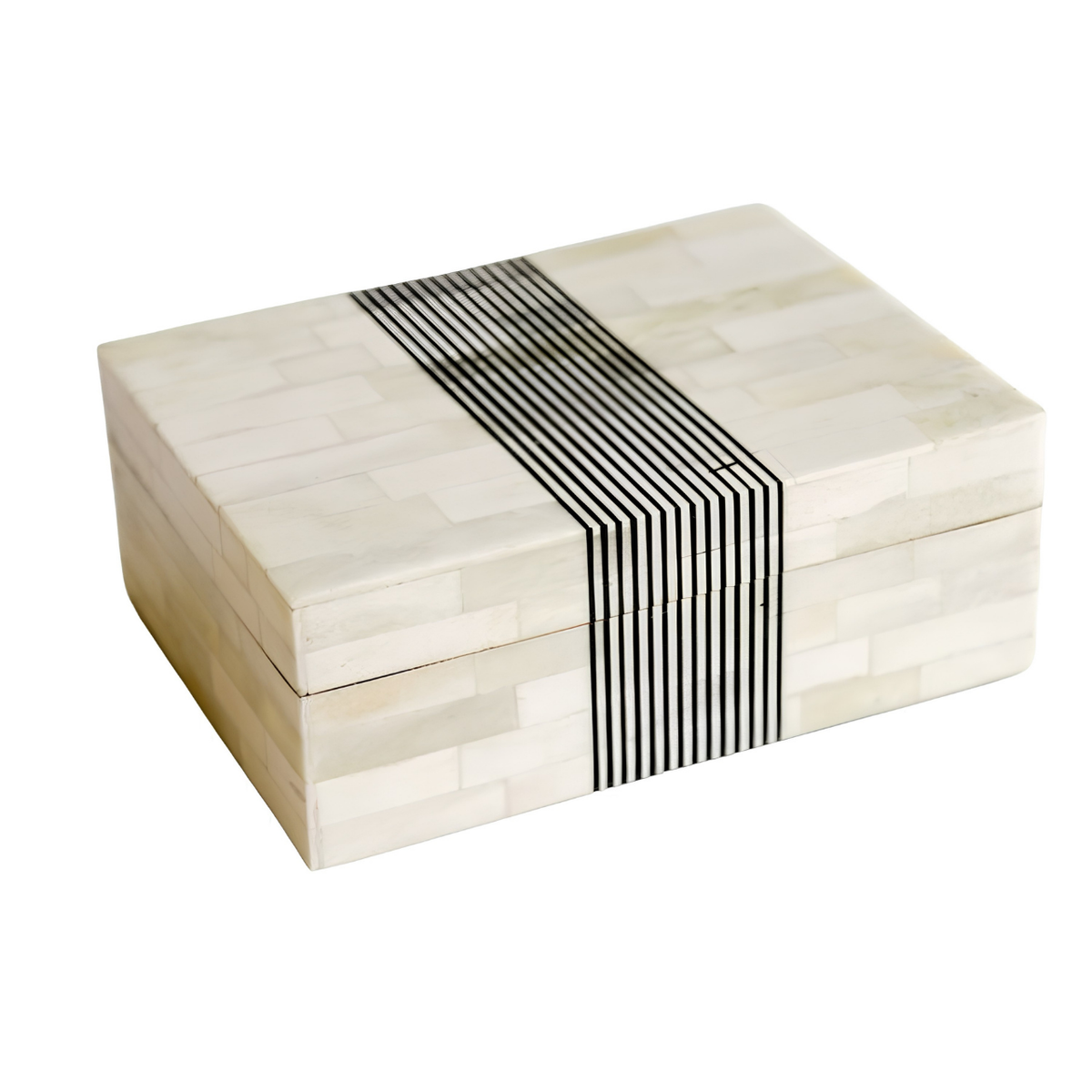 Bone Box With Black Lines