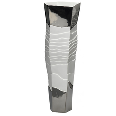 Erosum Tall Porcelain Platinum Vase