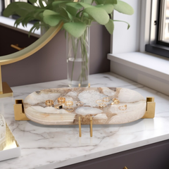 Agate and Brass Tray