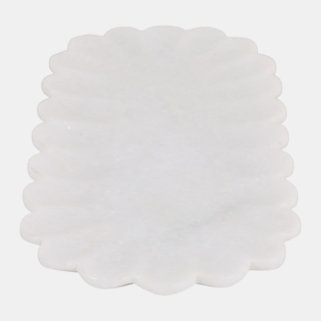 Flat Scallop Edge Marble Tray