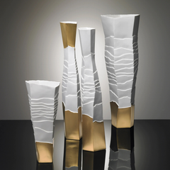 Erosum Porcelain Gold Top/Bottom Vase