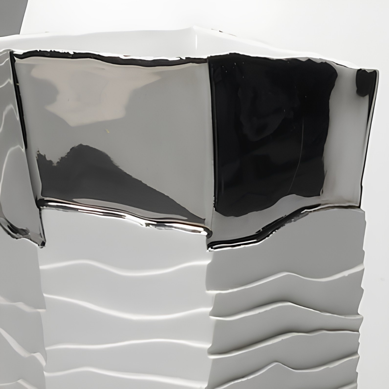 Erosum Tall Porcelain Platinum Vase