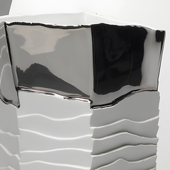 Erosum Tall Porcelain Platinum Vase