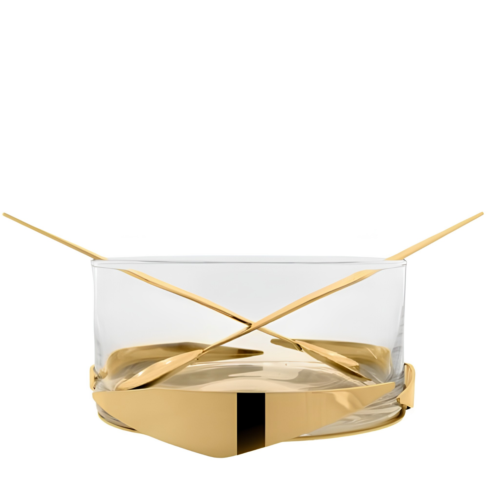24K Gold Plated Salad Bowl w/ Servers