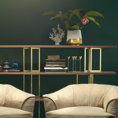 Erosum Short Porcelain & Gold Vase