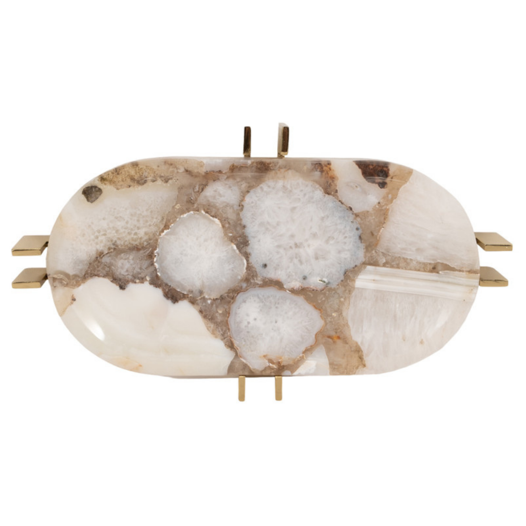 Agate and Brass Tray