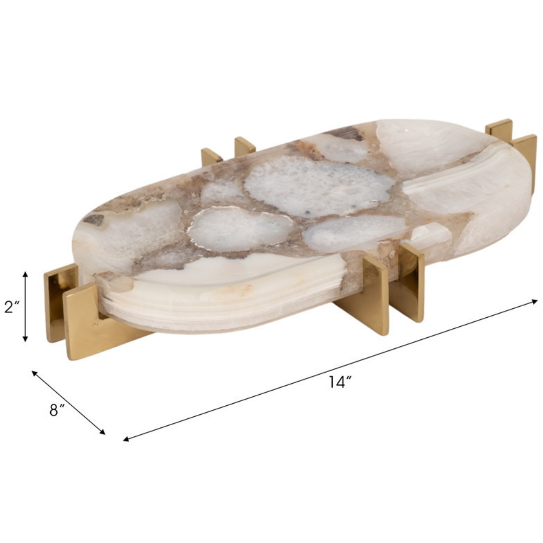 Agate and Brass Tray