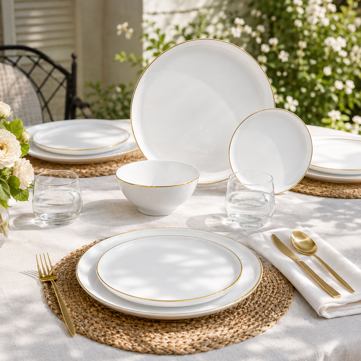BRENTWOOD GOLD BONE CHINA 16 PC