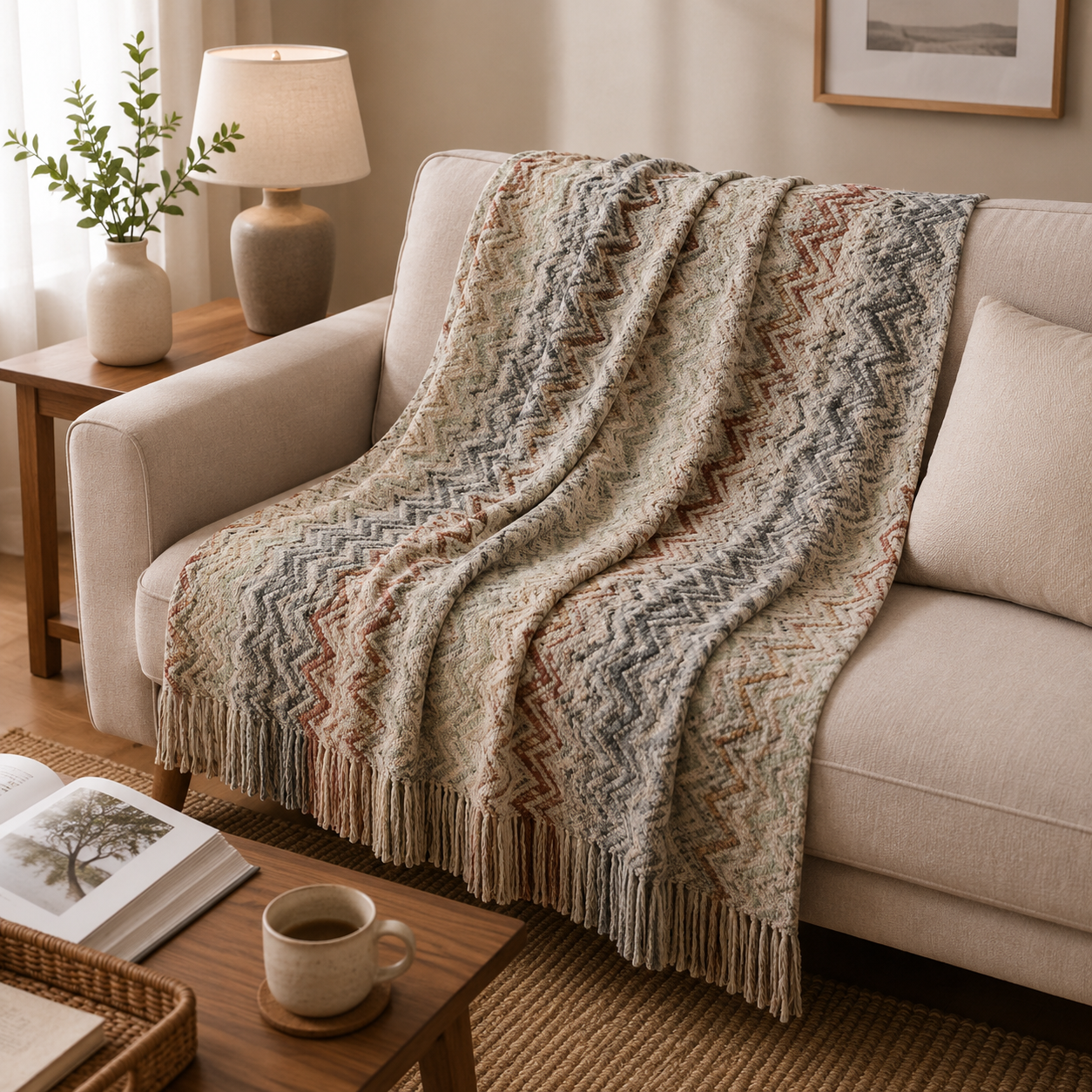 Forest Throw Blanket - Blue Multicolor
