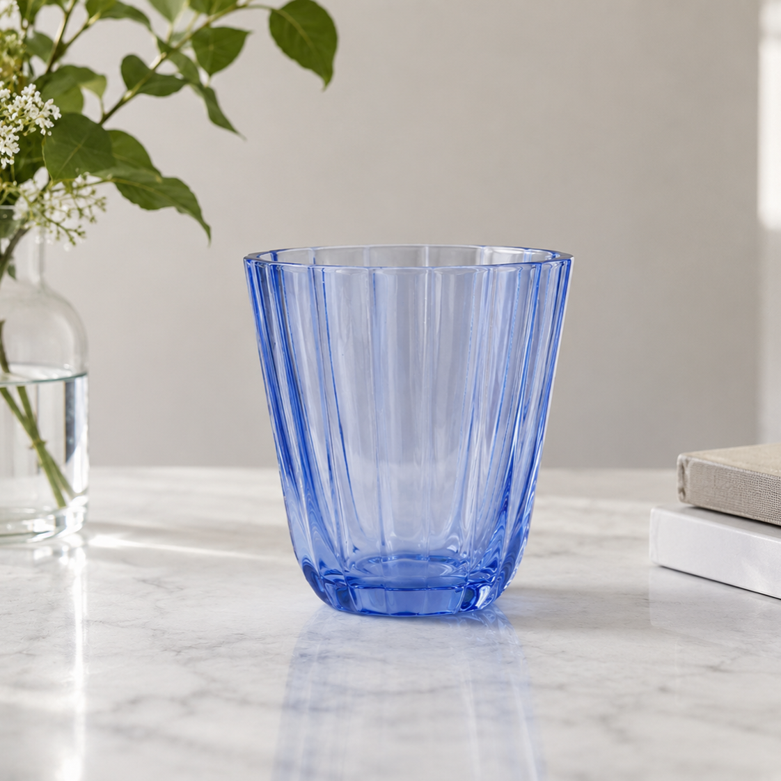 Arc Motif Blue Drinking Glass