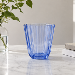 Arc Motif Blue Drinking Glass