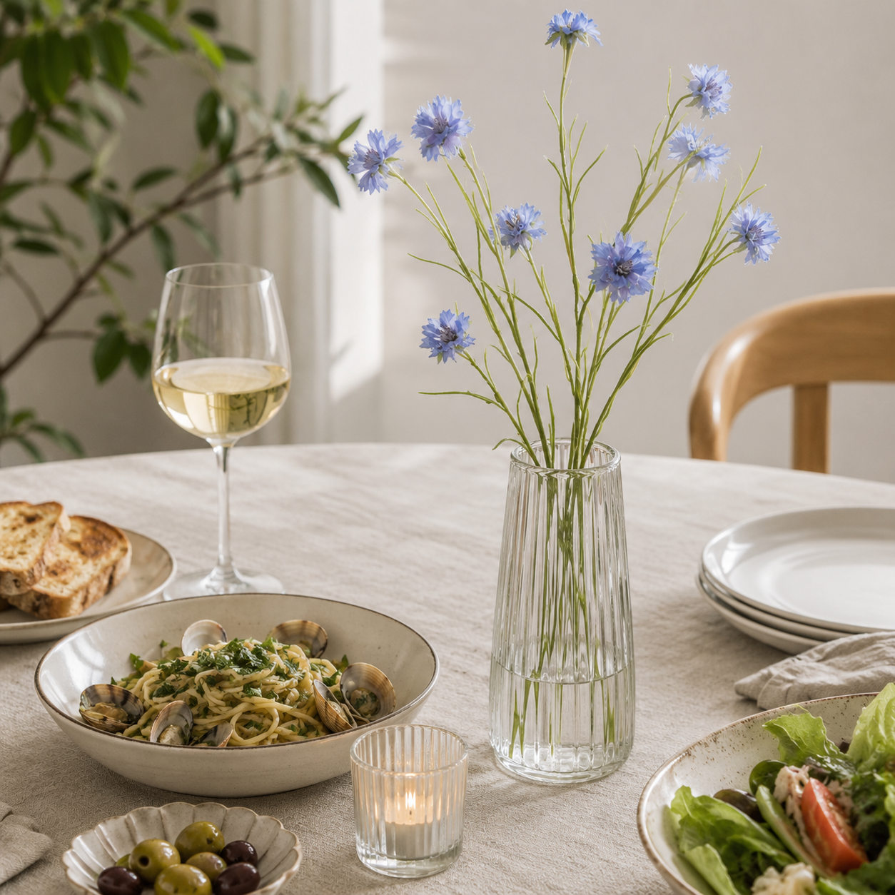 Blue Silk Cornflower