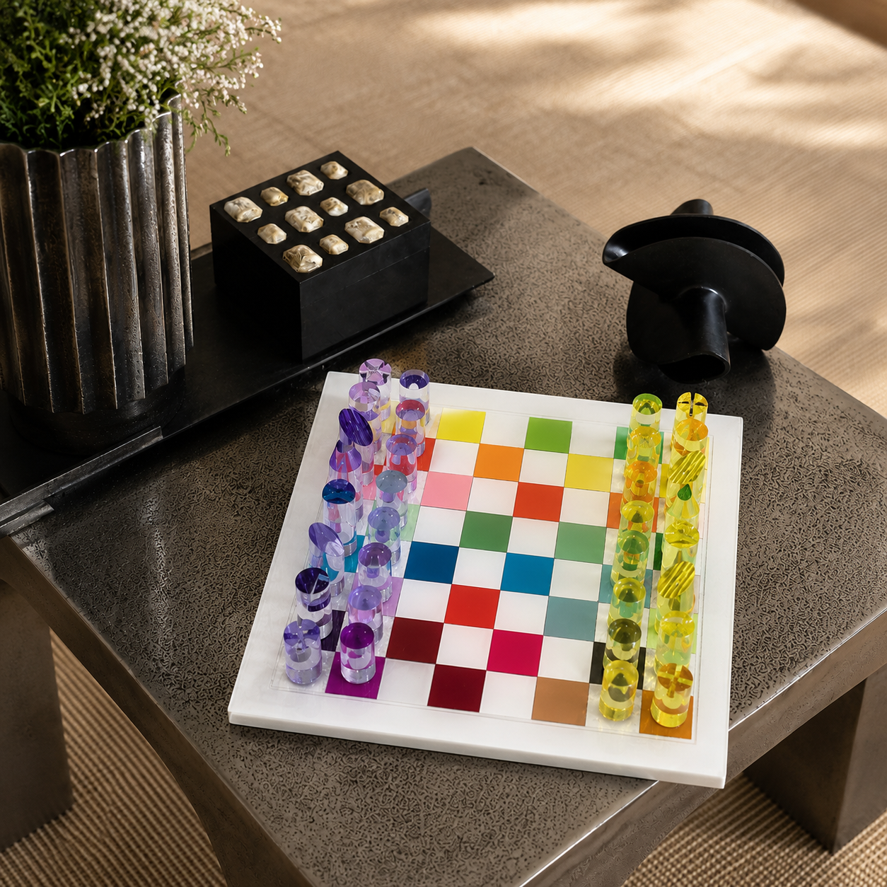 Checkerboard Colors Acrylic Chess