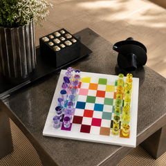 Checkerboard Colors Acrylic Chess