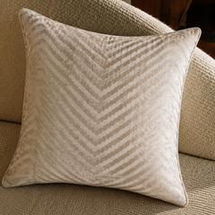 Chevron Latte Velvet 18" Pillow