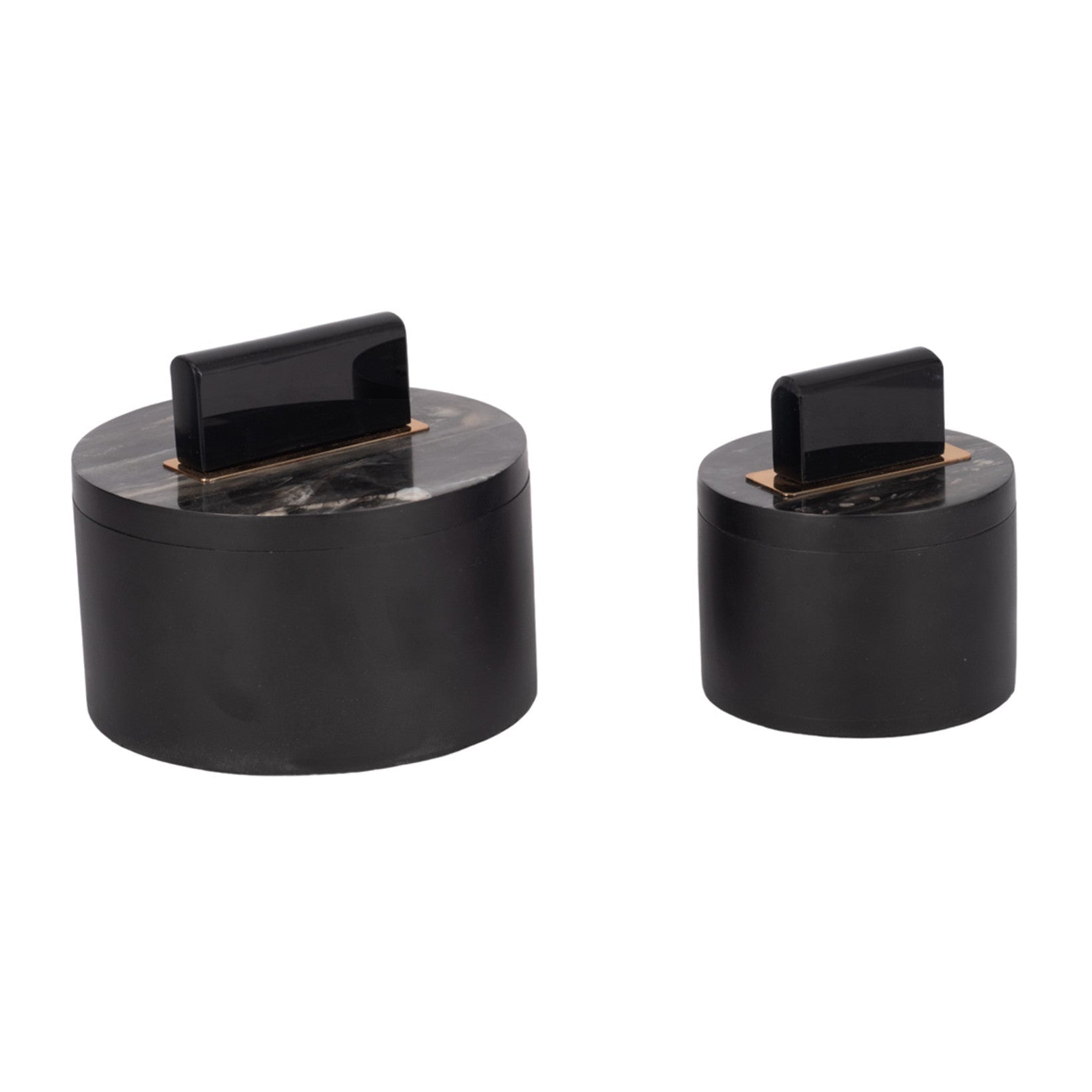 Black Round Resin Boxes