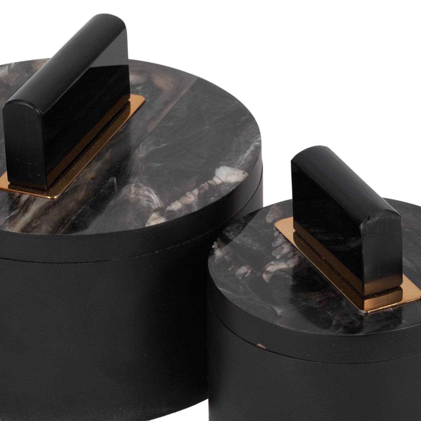 Black Round Resin Boxes