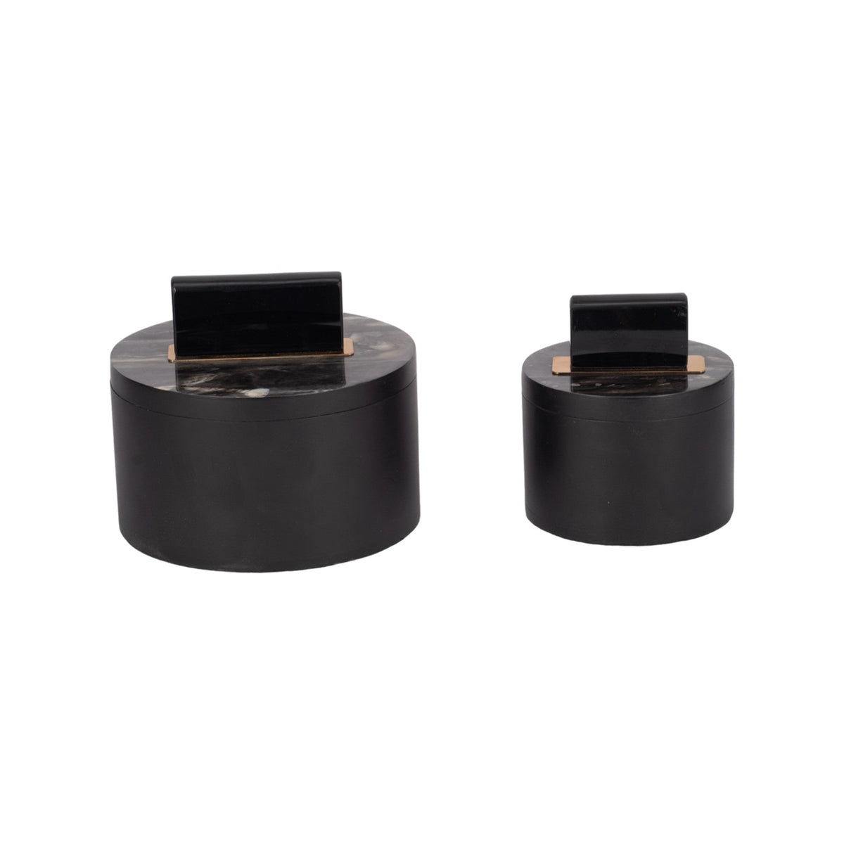 Black Round Resin Boxes