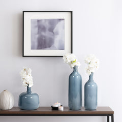 Blue Glass Vessel Set with Lids