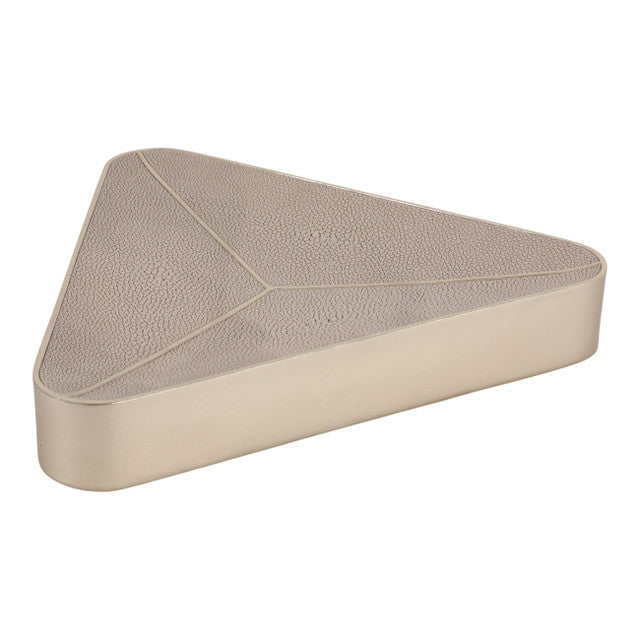 Beige Faux Shagreen Triangular Bowl