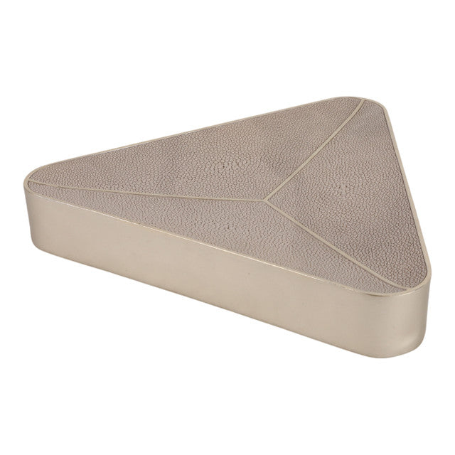 Beige Faux Shagreen Triangular Bowl
