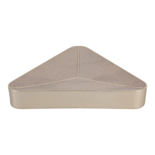 Beige Faux Shagreen Triangular Bowl