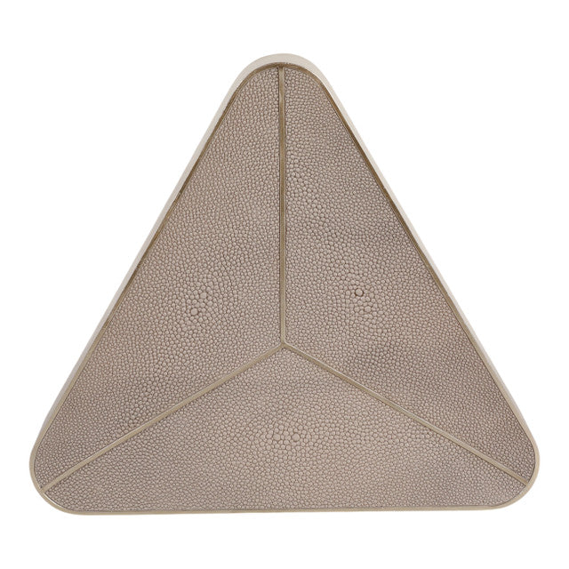 Beige Faux Shagreen Triangular Bowl
