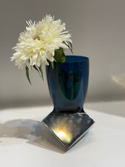 CUT CUBE vase Duck Blue