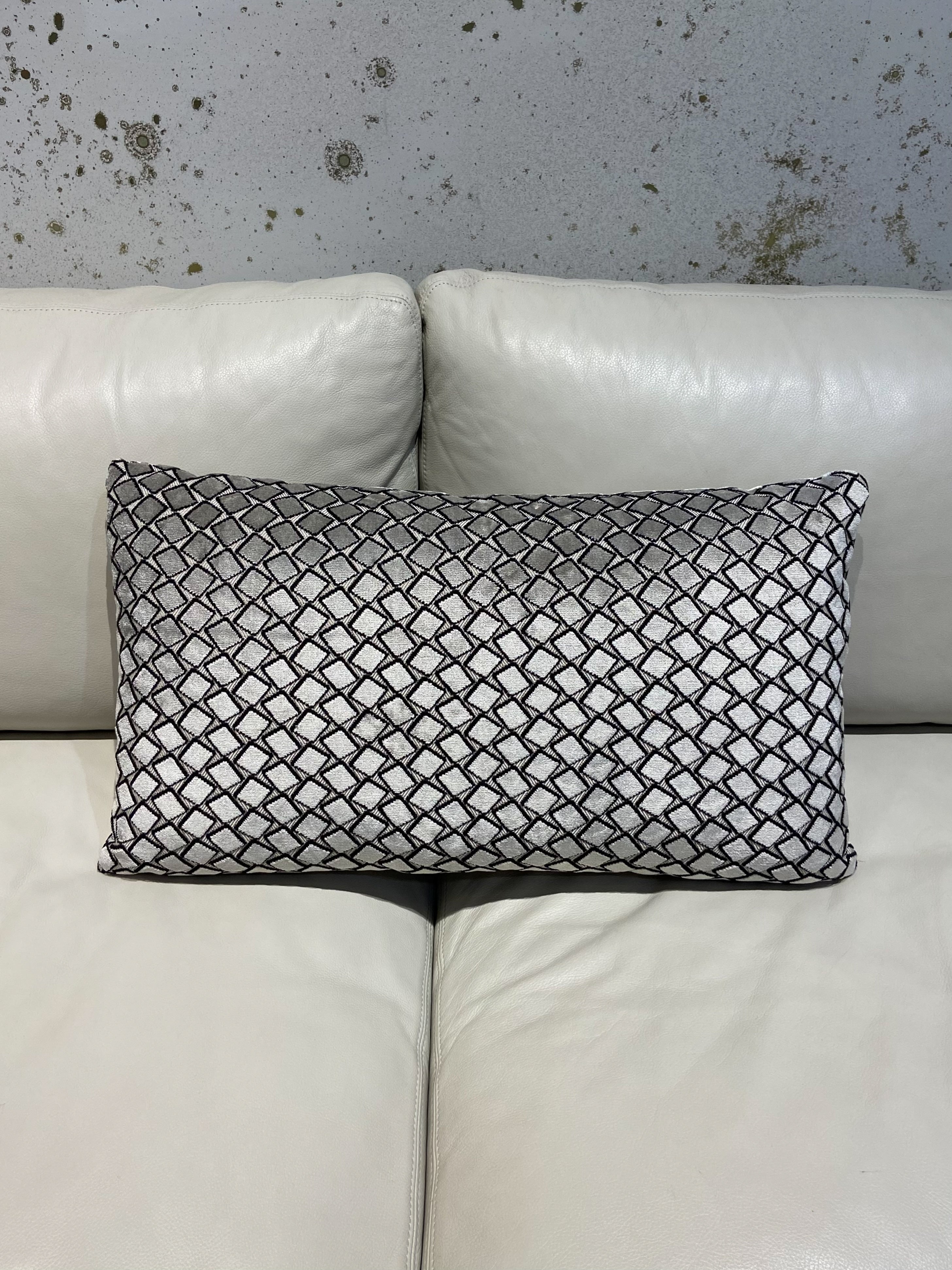 Black Grey Rectangle Pillow