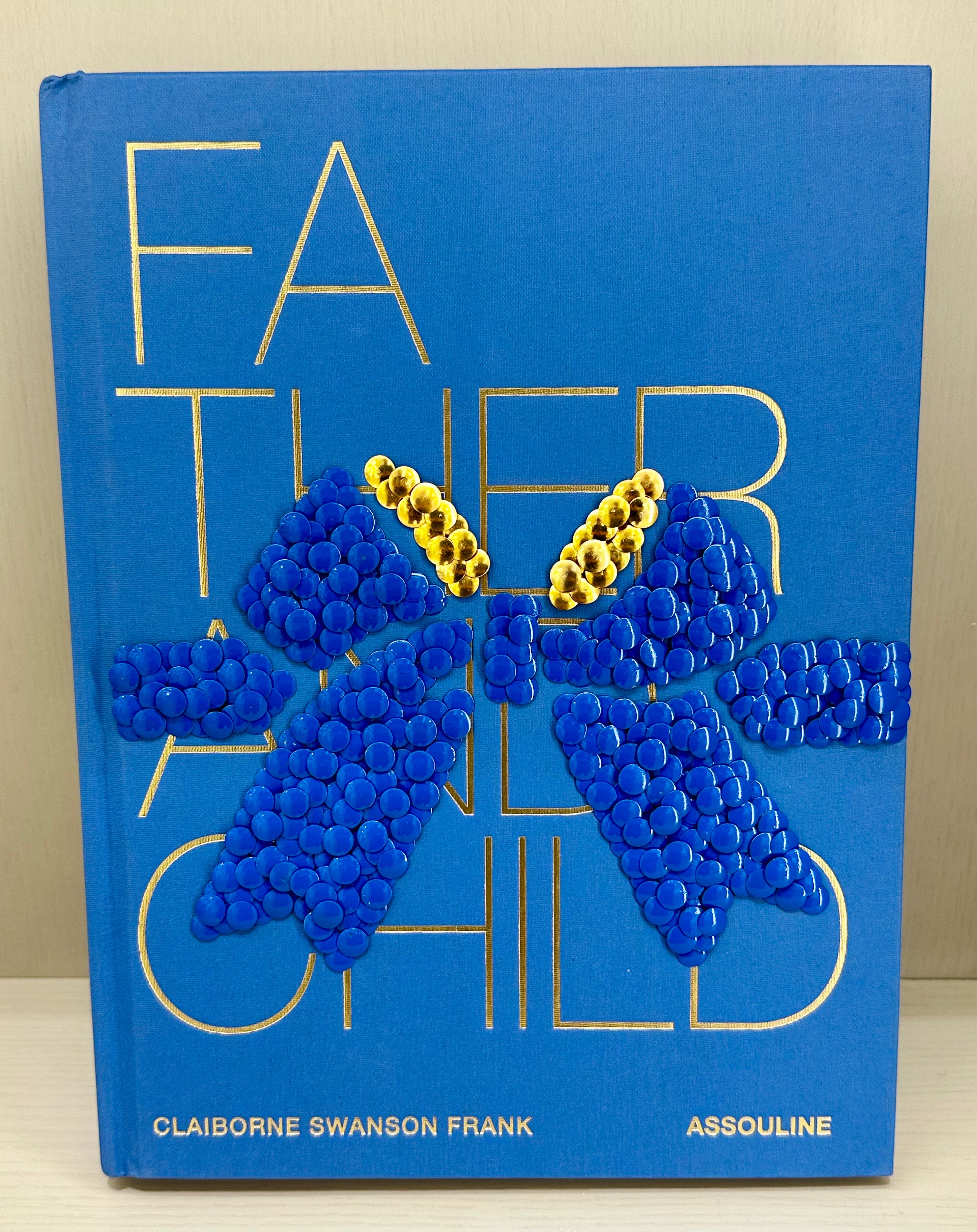 Father & Child w\Blue and Gold Bow