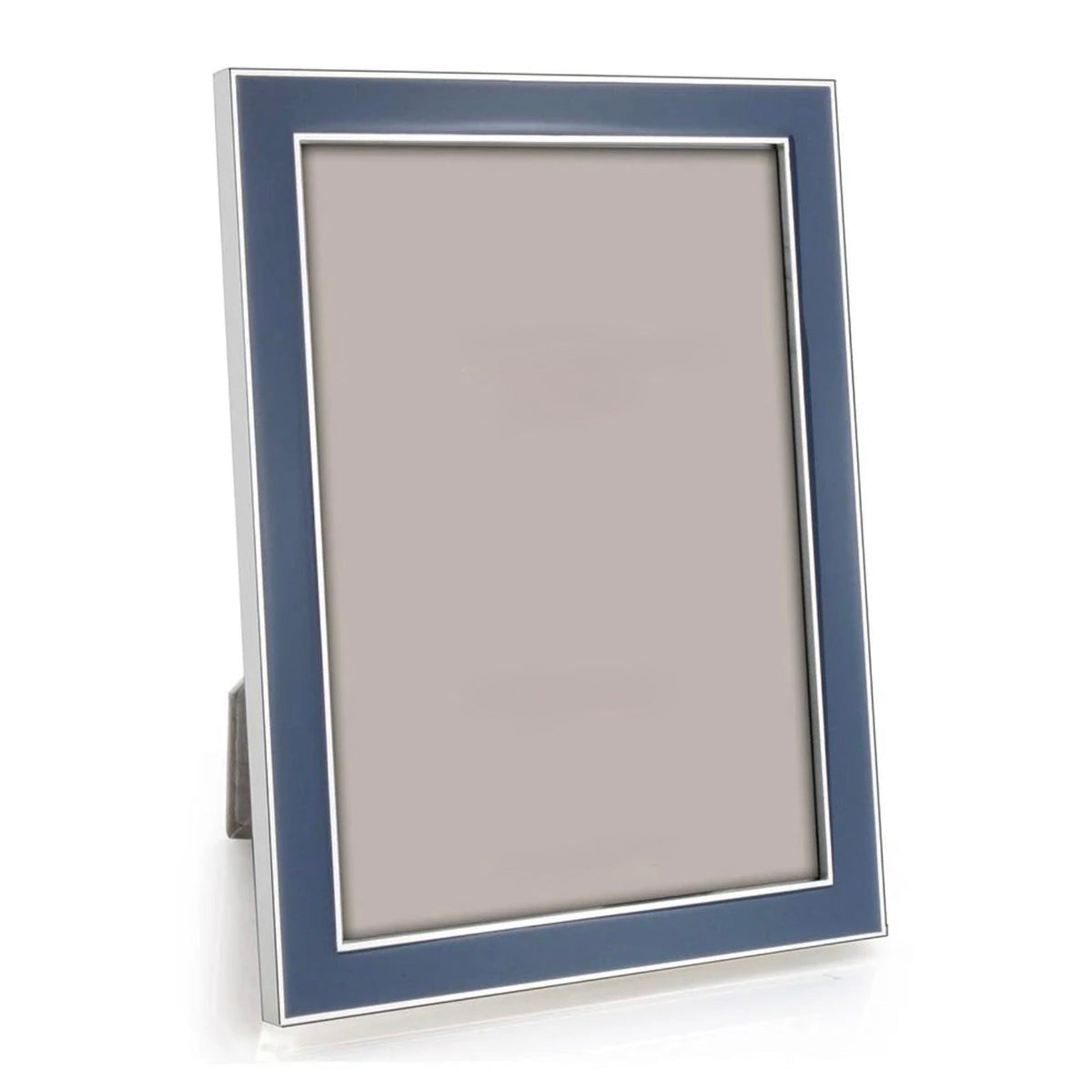 Denim Enamel & Silver Frame