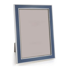 Denim Enamel & Silver Frame