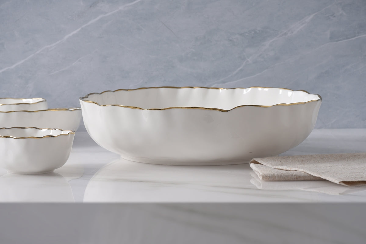 Extra Large Shallow Bowl - Gold