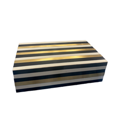 Bone and Brass  Striped Box