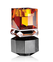 Dakota Amber Clear Black Tealight Holder