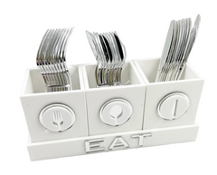 FORK, SPOON & KNIFE HOLDER - White